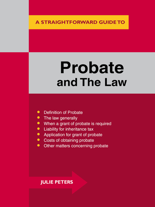 Title details for Probate and the Law by Julie Peters - Available
